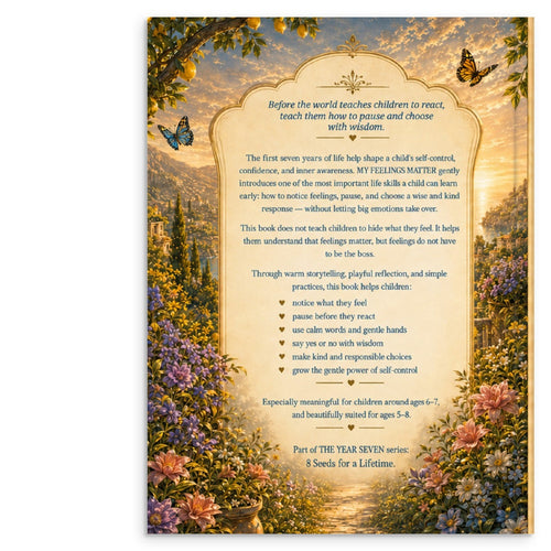 Emotional regulation book for kids back cover with guidance about understanding big feelings